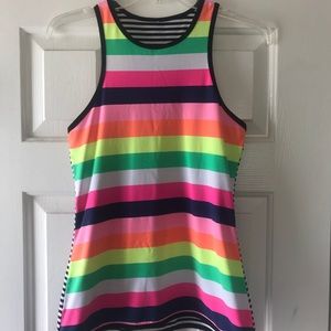 Colorful Striped Lorna Jane Fitted Tank Top